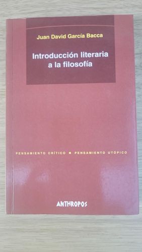 Introducción literaria a la filosofía